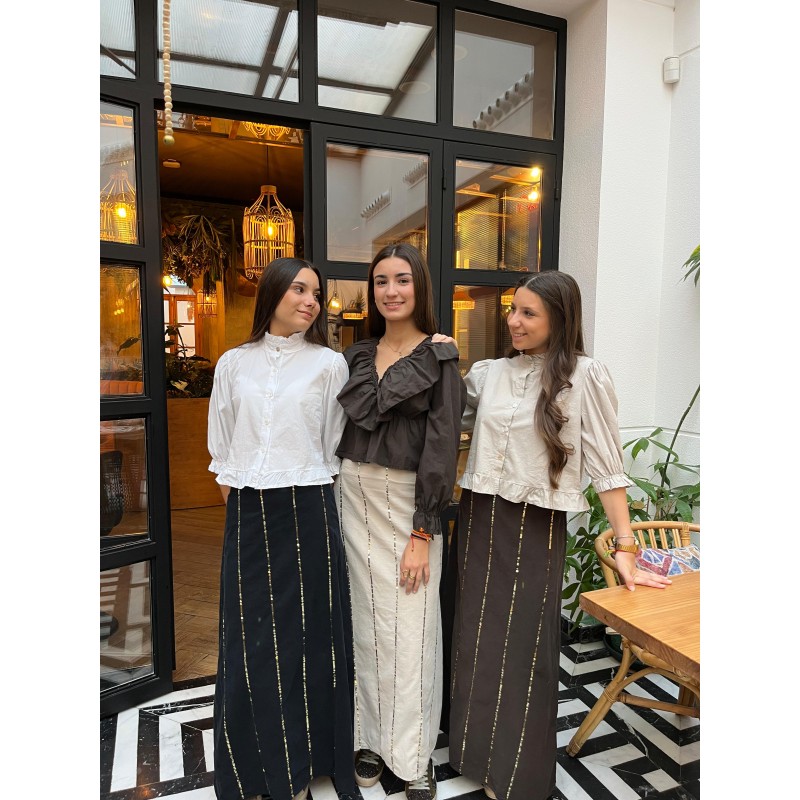 Falda pana lentejuelas