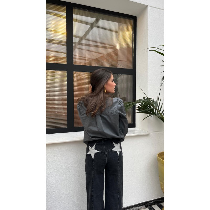 Pantalón estrella gris