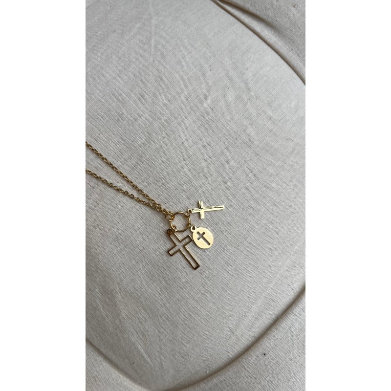 Cadena 3 cruces acero inoxidable