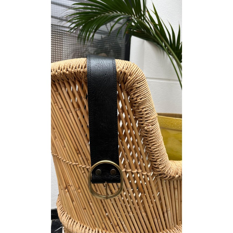 Cinturón ancho hebilla ovalada