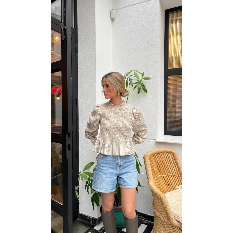 Blusa nido de abeja cuadros