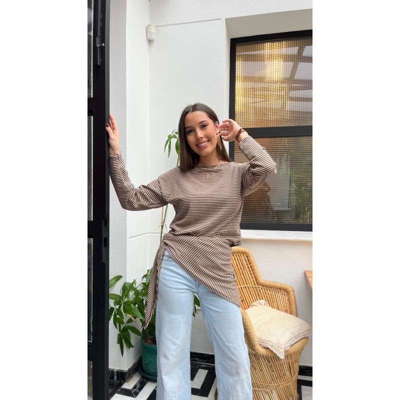 Camiseta rayitas + pañuelo