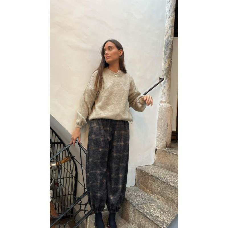 Pantalón bombacho cuadros