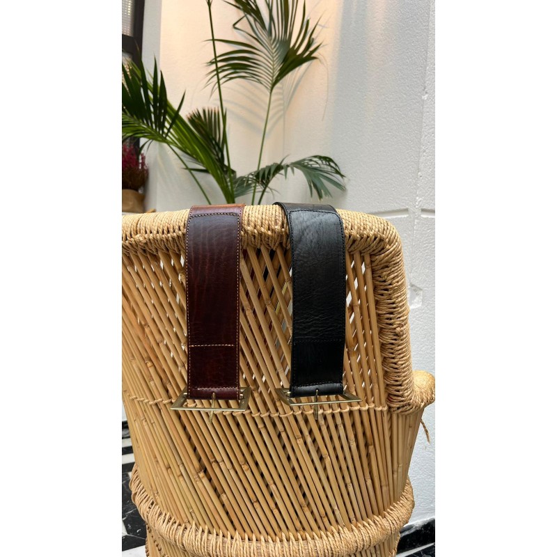 Cinturón ancho hebilla cuadrada