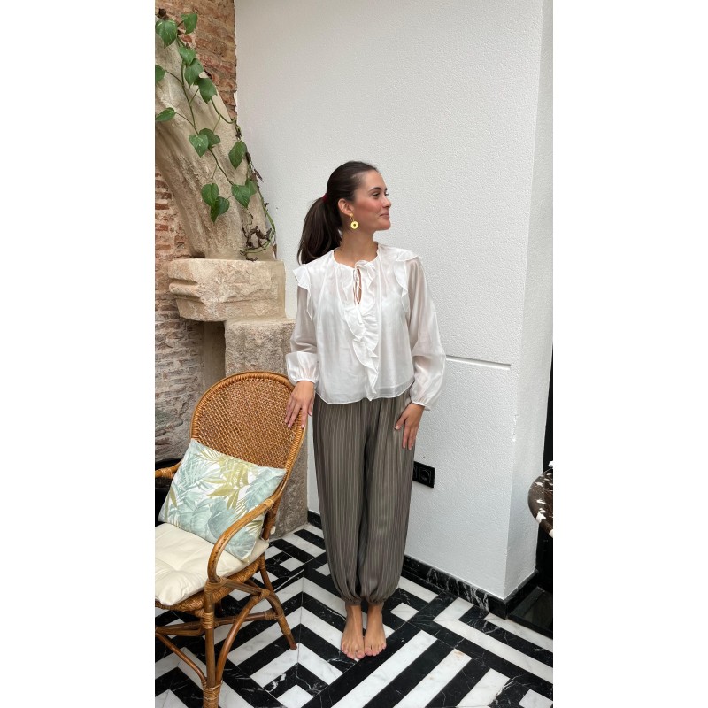 Pantalón bombacho rayita