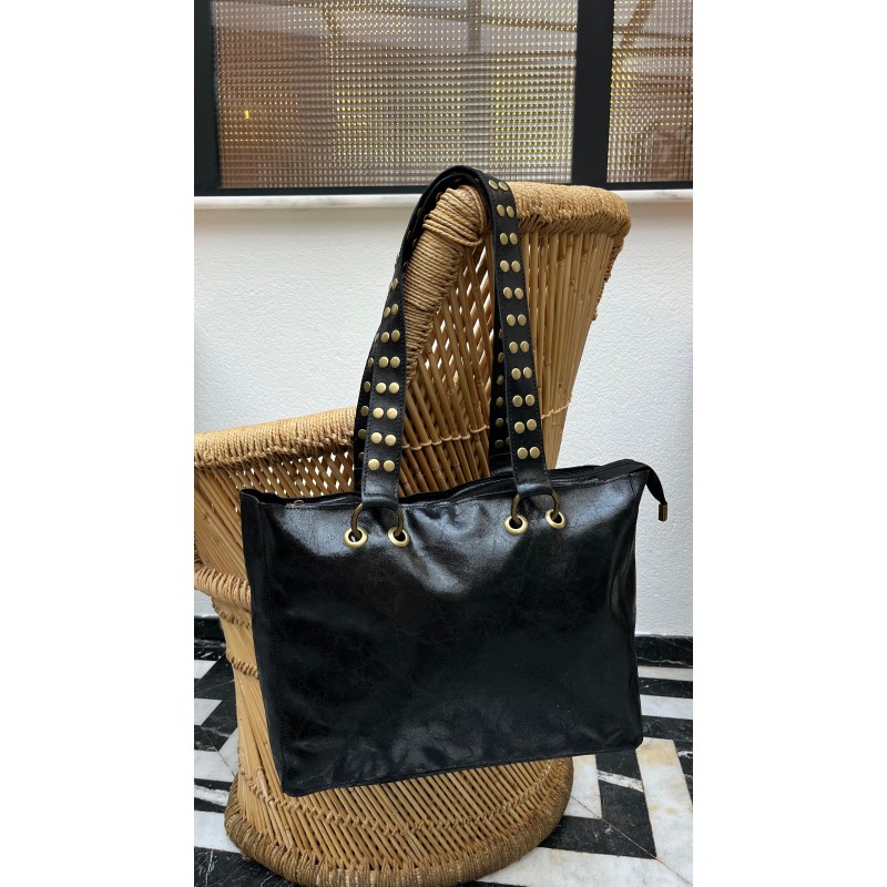 Bolso piel tachas asas