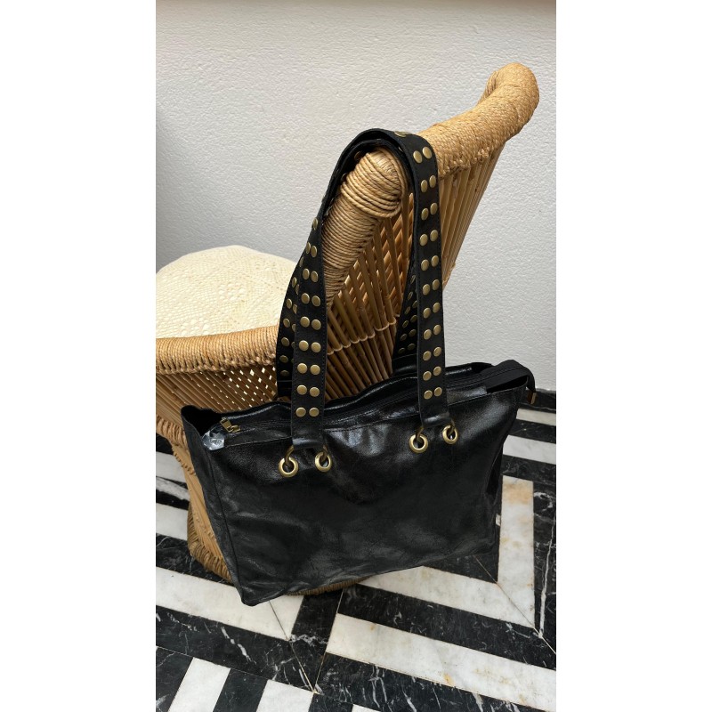 Bolso piel tachas asas