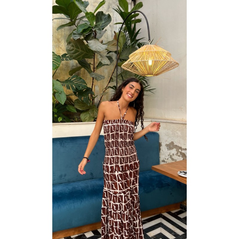 Vestido frunce palabra de honor