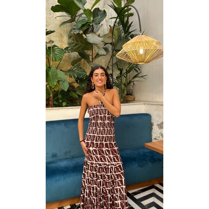 Vestido frunce palabra de honor