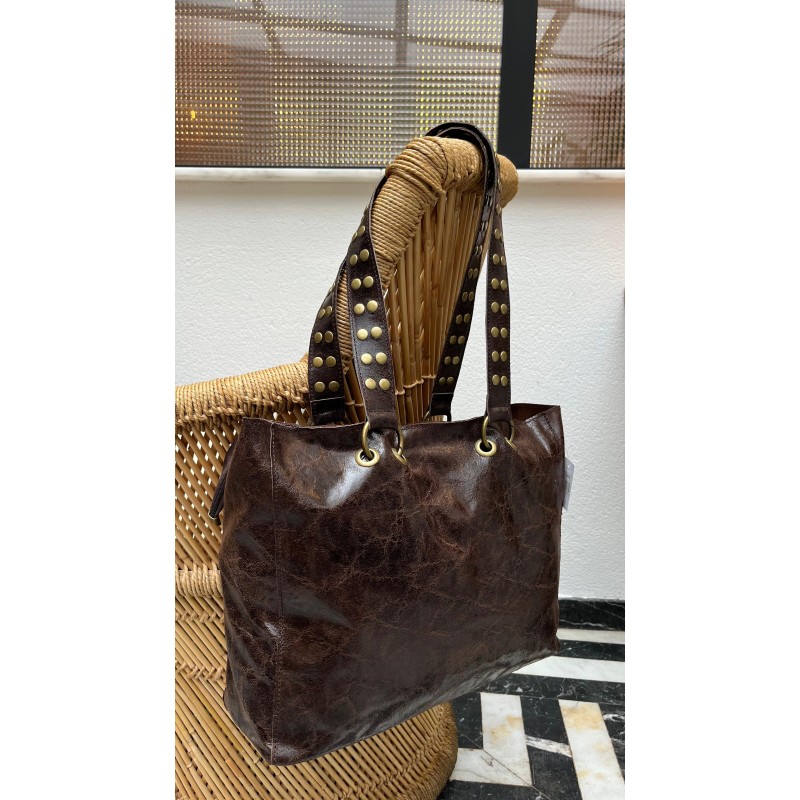 Bolso piel tachas asas